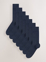 Navy Blue/Grey/Black 7 Pack Mens Cotton Rich Socks 7 Pack - Image 1 of 8