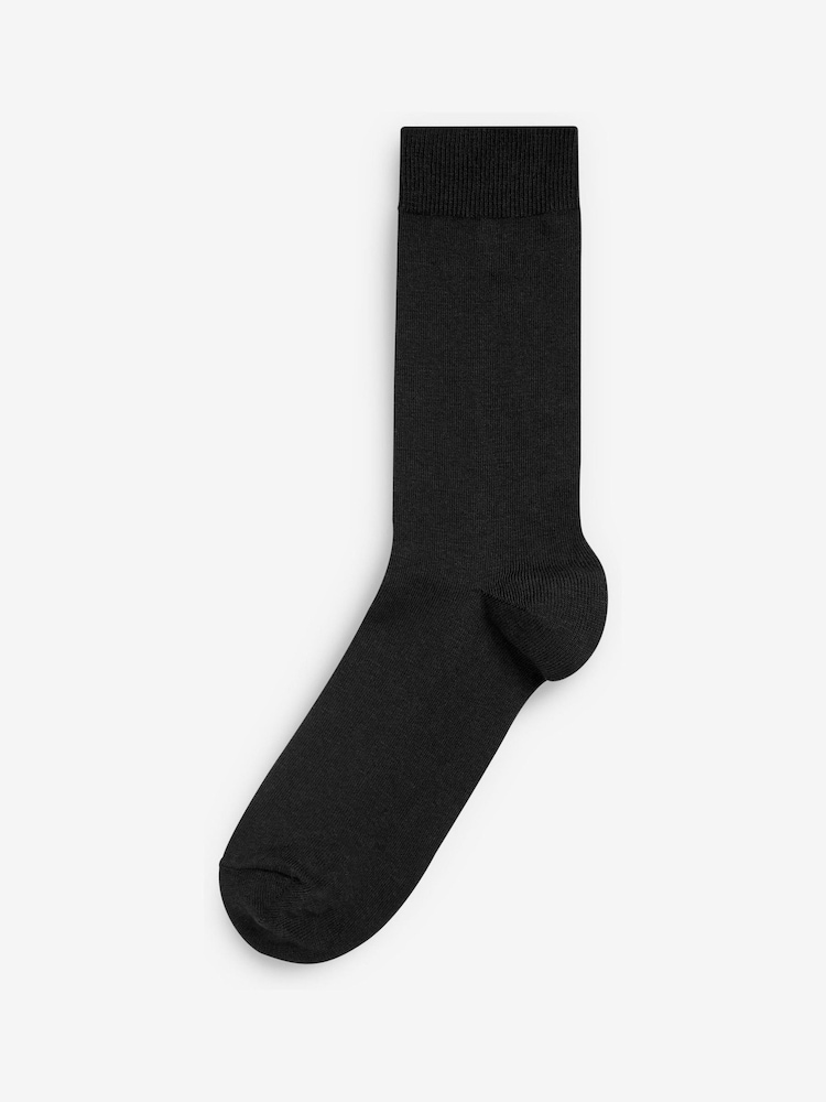 Navy Blue/Grey/Black 7 Pack Men's Cotton Rich Socks - Image 4 of 5