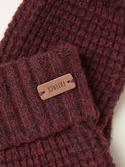 FatFace Burgundy Red Waffle Gloves - Image 2 of 2