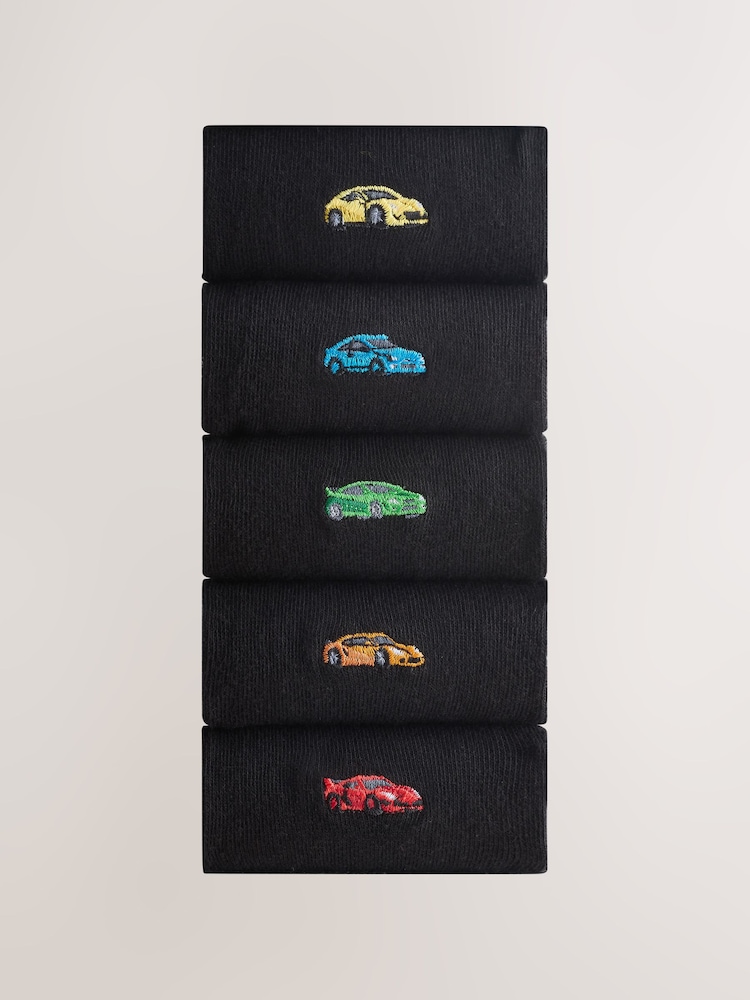 Black Sports Cars - Socken mit origineller Stickerei, 5er-Pack - Bild 1 von 9