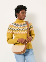 FatFace Nell Yellow Fairisle Knitted Jumper - Image 4 of 6
