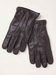 FatFace Chocolate Brown Leather Gloves - Image 1 of 2