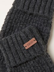 FatFace Charcoal Grey Waffle Gloves - Image 2 of 2