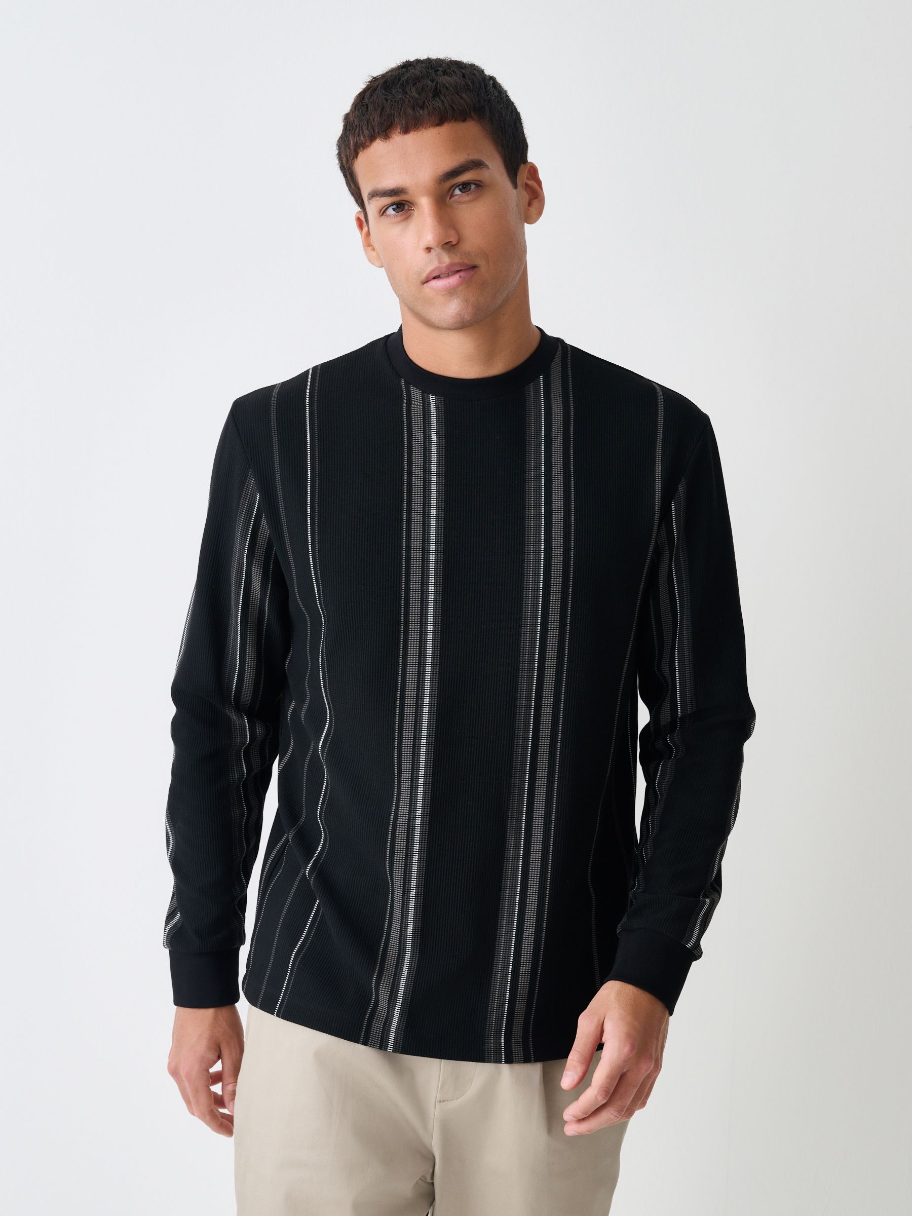 トップス Stripe Over Size Shirt Buy Black Long Sleeve Vertical Stripe T-Shirt from Next USA