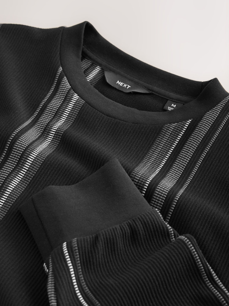 Negro - Long Sleeve Vertical Stripe T-Shirt - Imagen 3 de 3