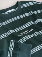 Blue/Green Long Sleeve Stripe T-Shirt - Image 2 of 3