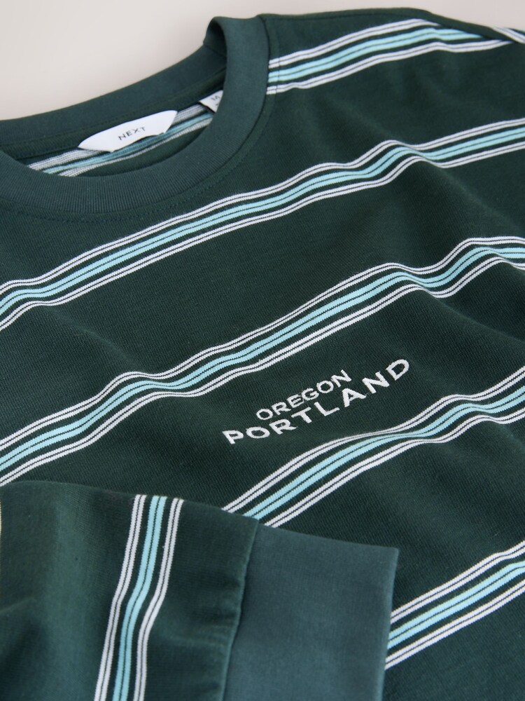 Blue/Green Long Sleeve Stripe T-Shirt - Image 2 of 3
