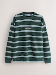 Blue/Green Long Sleeve Stripe T-Shirt - Image 6 of 8