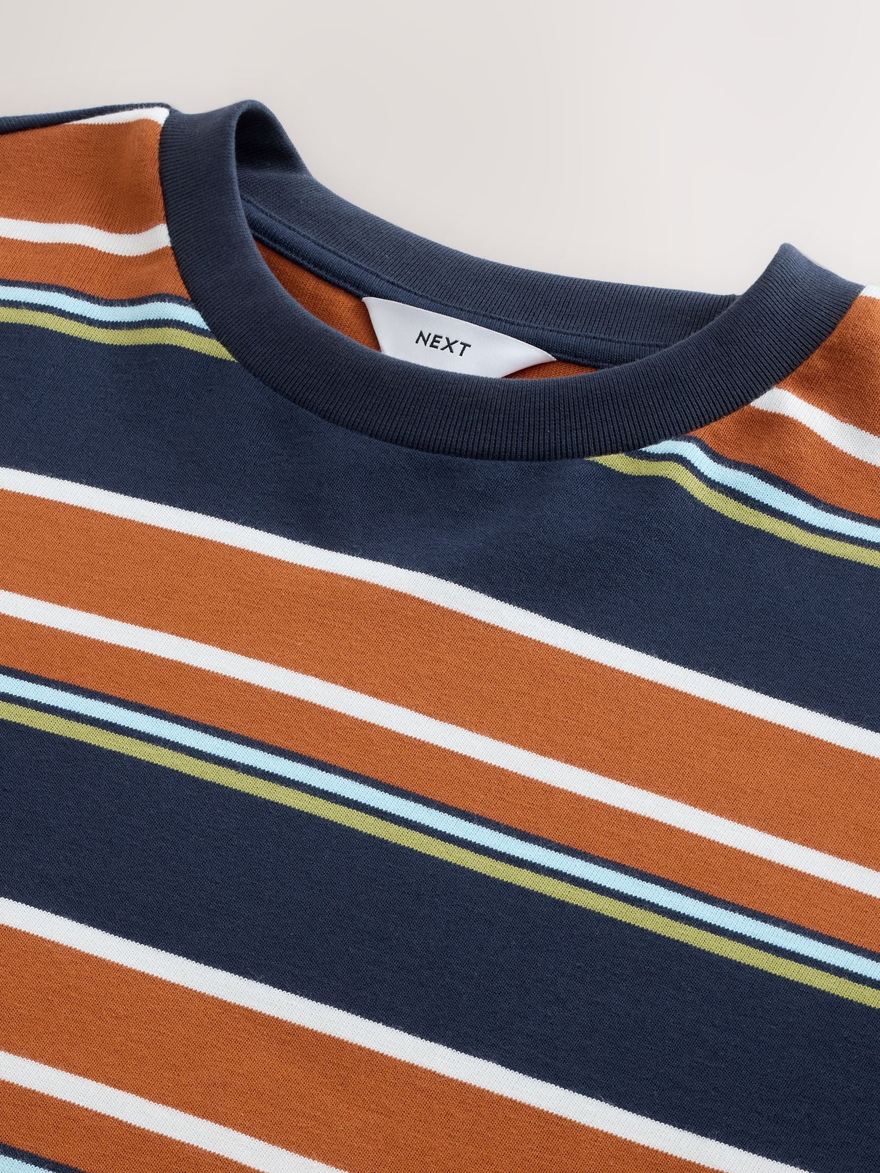 Buy Orange/Blue Long Sleeve Stripe T-Shirt from Next USA