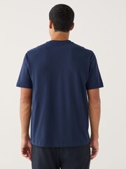 Navy Blue Vertical Stripe Pique T-Shirt - Image 3 of 8