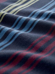 Navy Blue Vertical Stripe Pique T-Shirt - Image 8 of 8