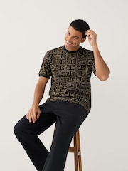 Preto/Dourado - Camiseta Smart Flocked - Imagem 5 de 9