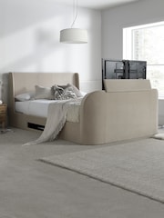 Time 4 Sleep Stone Vancouver Winged Velvet Side Lift Ottoman Storage Bed - Image 1 of 6