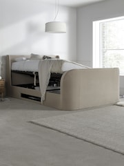 Time 4 Sleep Stone Vancouver Winged Velvet Side Lift Ottoman Storage Bed - Image 3 of 6