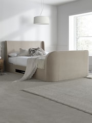 Time 4 Sleep Stone Vancouver Winged Velvet Side Lift Ottoman Storage Bed - Image 4 of 6
