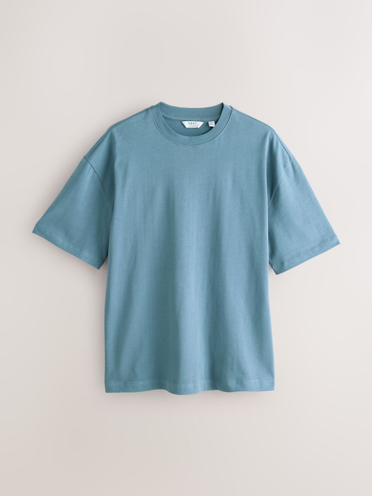 Blue/Black/Orange Relaxed Fit Heavyweight T-Shirts 3 Pack - Image 2 of 6