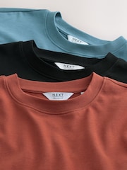 Blue/Black/Orange Relaxed Fit Heavyweight T-Shirts 3 Pack - Image 5 of 6