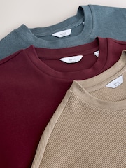 Stone / Burgundy Red / Blue Smart Soft Touch Heavyweight T-Shirts 3 Pack - Image 9 of 9