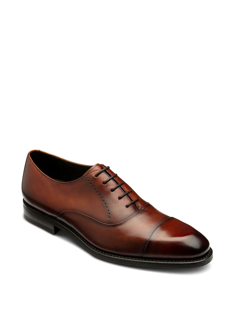 Loake Scotch Patina Handpainted Toe Cap Oxford Brown Shoes - Image 2 of 3