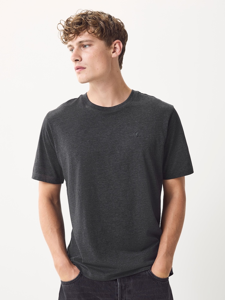 Grey/Orange/Grey/Blue Marls Regular Fit T-Shirts 4 Pack - Image 1 of 8