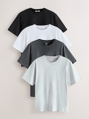 Azul marino/Negro/Blanco/Gris - Corte estándar - Pack de 4 camisetas - Imagen 1 de 7