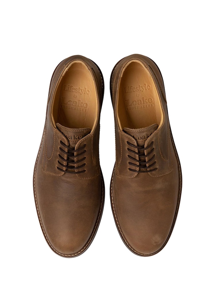 Loake Oiled Nubuck Derby Brown Shoes - Image 3 of 3
