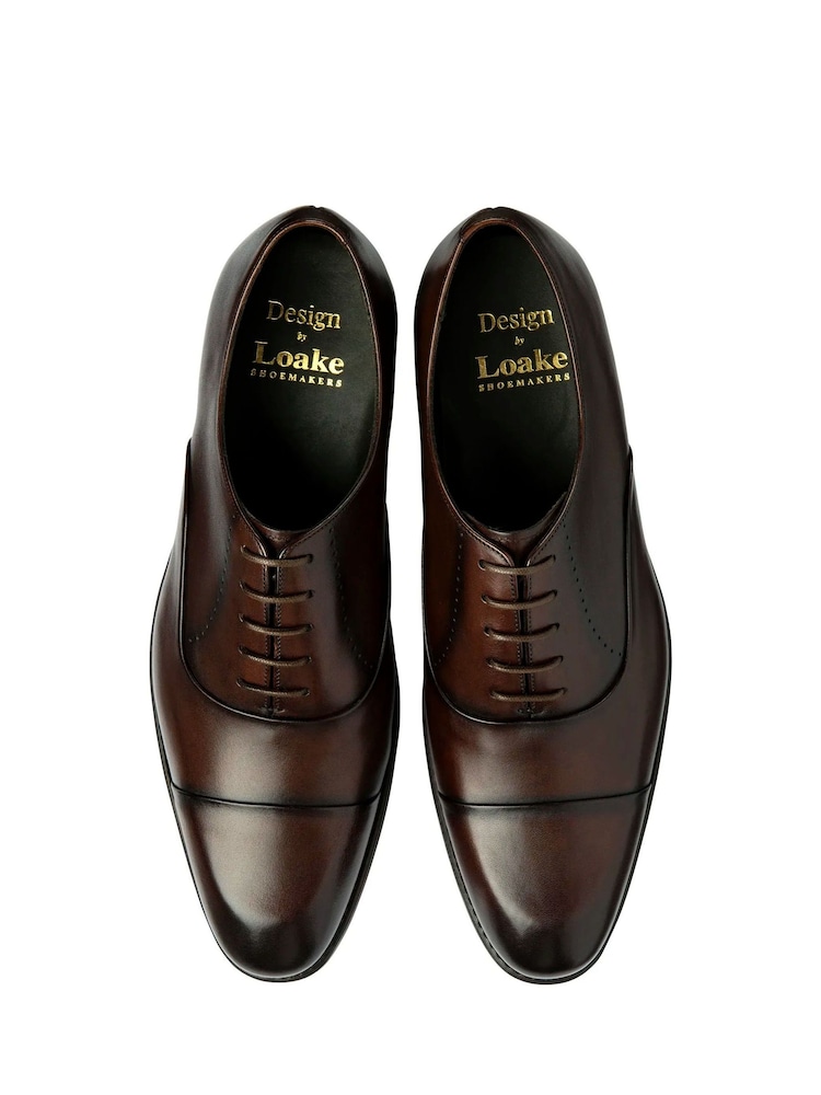 Loake Handpainted Toe Cap Oxford Brown Shoes - Image 3 of 3 Loake Handpainted Toe Cap Oxford Brown Shoes - Image 3 of 3