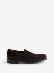 Loake Suede Kingscliffe Dark Brown Loafers - Image 1 of 1