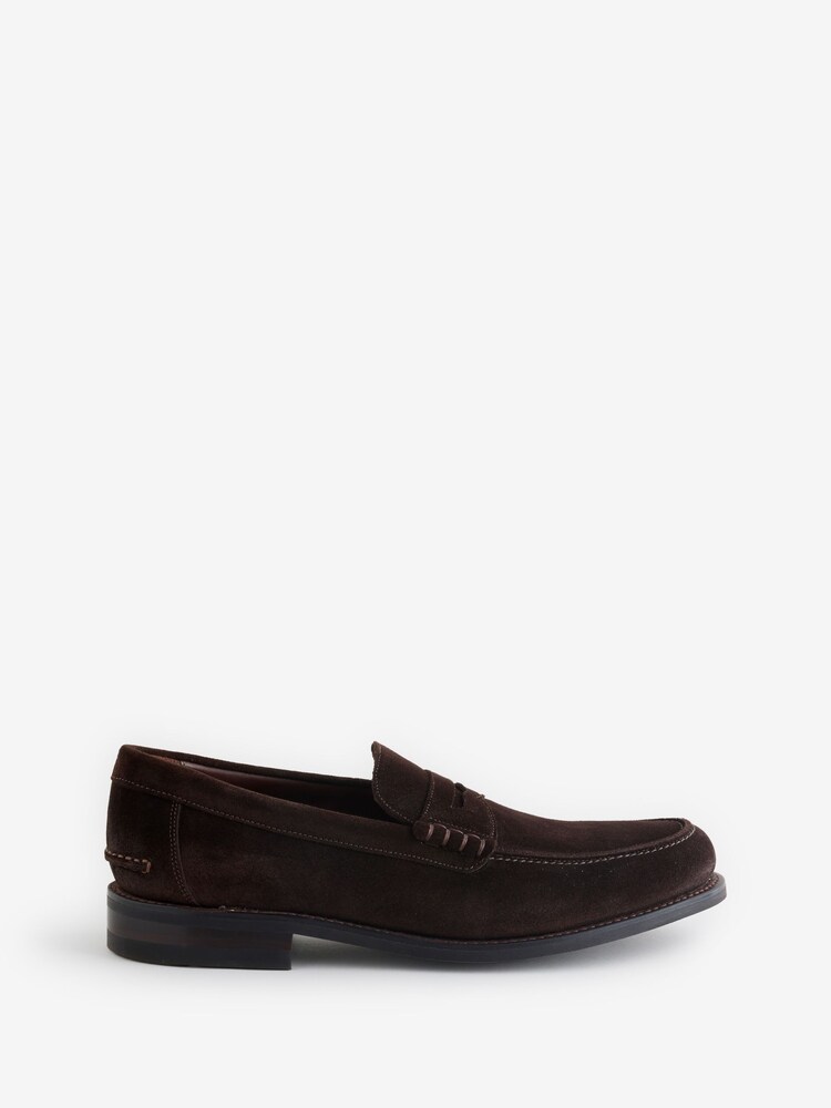 Loake Suede Kingscliffe Dark Brown Loafers - Image 1 of 1