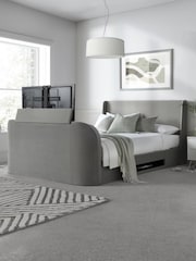 Time 4 Sleep Grey Vancouver Winged Velvet Side Lift Ottoman Storage Bed - Image 1 of 6