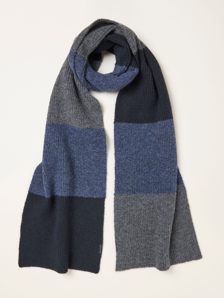 FatFace Navy Leo Colourblock Scarf - Image 1 of 2