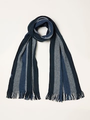 FatFace Chris Navy Textured Scarf - Image 1 of 2