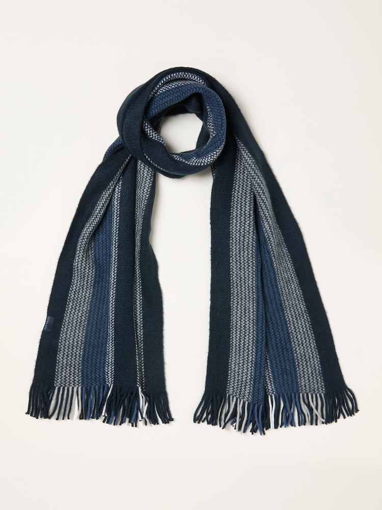 FatFace Chris Navy Textured Scarf - Image 1 of 2