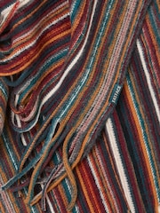 FatFace Orange Multi Stripe Scarf - Image 2 of 2