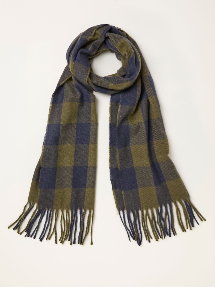FatFace Khaki Green Buffalo Check Scarf - Image 1 of 2