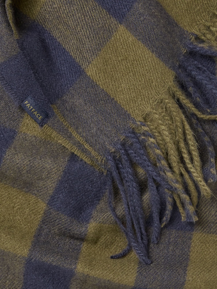 FatFace Khaki Green Buffalo Check Scarf - Image 2 of 2