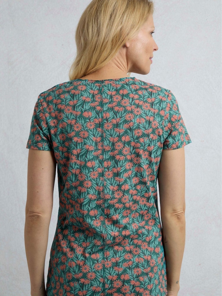 Weird Fish Blue Merica Printed Slub 100%  Cotton Jersey T-Shirt - Image 2 of 7