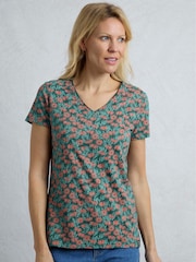 Weird Fish Blue Merica Printed Slub 100%  Cotton Jersey T-Shirt - Image 3 of 7