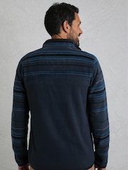 Weird Fish Blue Gilbert Qtr Zip Striped Micro Fleece - Image 2 of 8