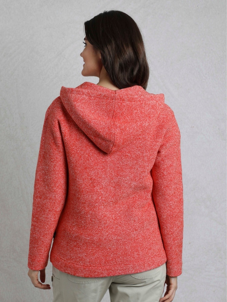 Weird Fish Red Alisa Qtr Zip Hooded Snow Marl Fleece - Image 2 of 6