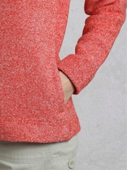 Weird Fish Red Alisa Qtr Zip Hooded Snow Marl Fleece - Image 4 of 6