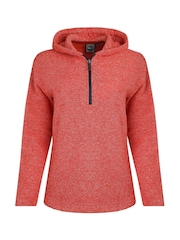 Weird Fish Red Alisa Qtr Zip Hooded Snow Marl Fleece - Image 5 of 6
