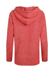 Weird Fish Red Alisa Qtr Zip Hooded Snow Marl Fleece - Image 6 of 6
