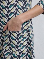 Weird Fish Black Starshine Printed 100% Cotton Jersey Dress - Image 4 of 6