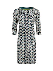 Weird Fish Black Starshine Printed 100% Cotton Jersey Dress - Image 5 of 6