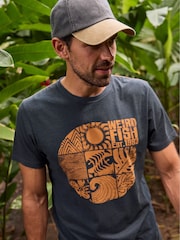 Weird Fish Ink Blue Summer Sector Graphic Print T-Shirt - Image 2 of 7