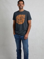 Weird Fish Ink Blue Summer Sector Graphic Print T-Shirt - Image 3 of 7