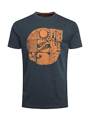 Weird Fish Ink Blue Summer Sector Graphic Print T-Shirt - Image 6 of 7