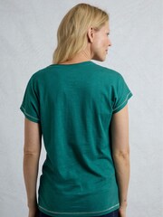 Weird Fish Green Fern Bee Slub 100% Cotton Graphic Print T-Shirt - Image 2 of 6