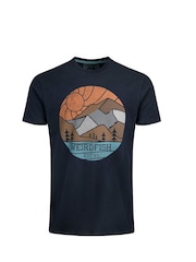 Weird Fish Blue Foothills 100% Cotton Graphic Print T-Shirt - Image 4 of 5